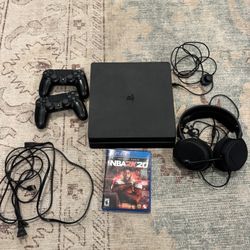 PS4 With Steel series Headset And 2 Controllers