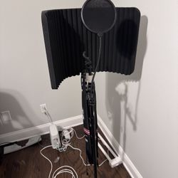 Mic Stand Comes With Everything In Picture Plus Headphones