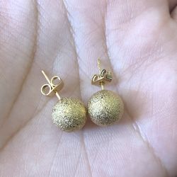 Gold Plated Studs Balls Earrings Women’s Jewelry Accessories 