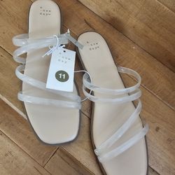 New Woman's size 11 clear sandals 