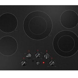 GE - 30” Electric Built In Cooktop 5 Burners With 2 Power Boil Dual Ring Elements - Black