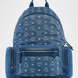 MCM blue denim backpack