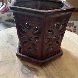 Orchid Planter Pot 6” tall 5 3/4” Wide