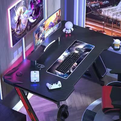 55-in Black Gaming desk