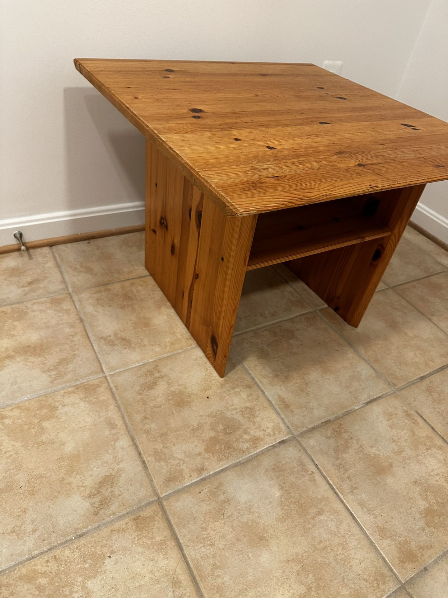 Vintage IKEA Solid Pine Side Table With Shelf - Move Out Sale!!!