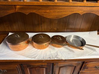 Copper pots and pans Set with Lids – 4 Pieces