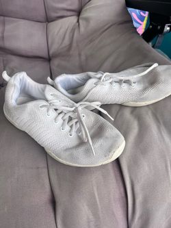 White Knit Lace-Up Sneakers