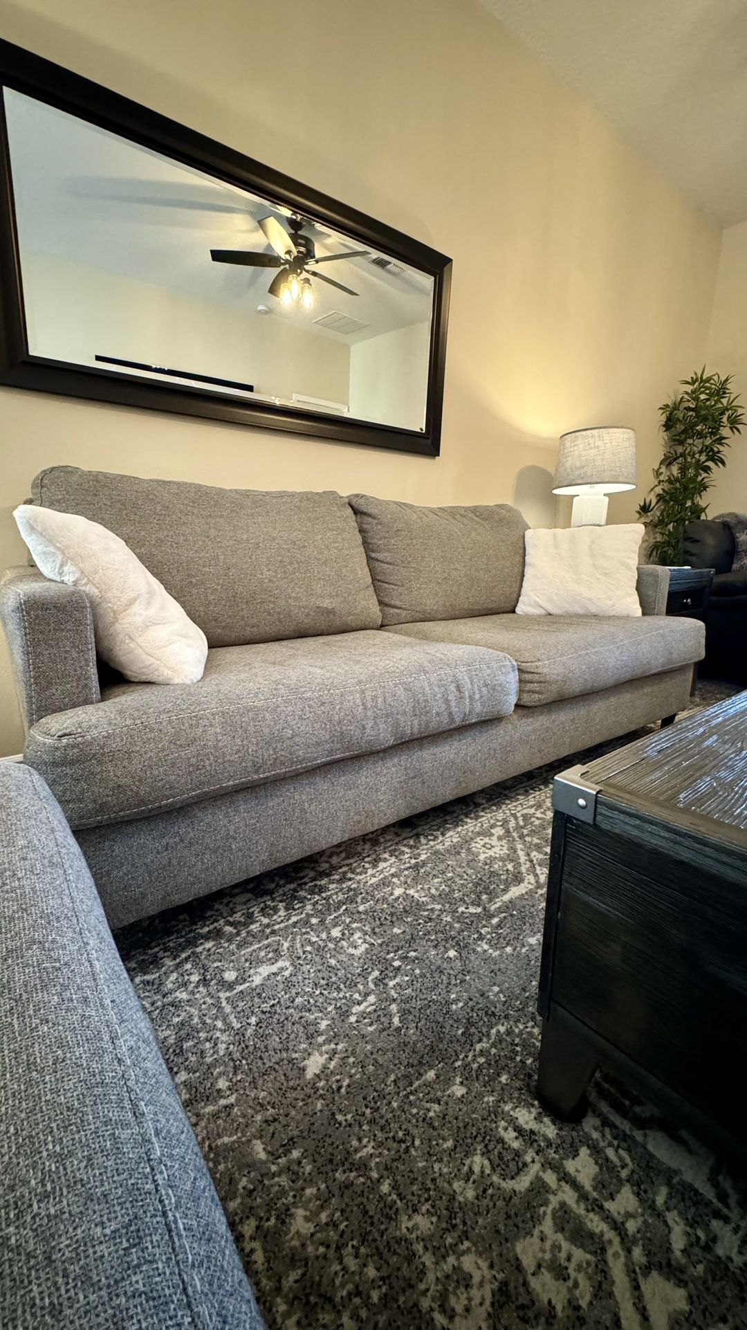 Ashley Furniture Grey Upholstered Couches