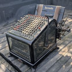 Antique Burroughs Adding Machine w/ Glass Sides – Early 1900s Mechanical Calculator

