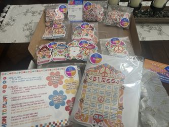 60s Song Bingo, 1960s Party Games, 60th Birthday, Groovy Baby Shower, Retirement Game