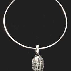 Silver Choker With Floating Pendant 