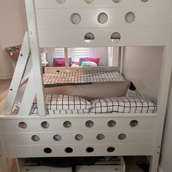 Trundle Bunk Bed Twin Over Full with Stairs and Storage