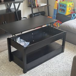 Coffee Table, Lift Top Coffee Table with Large Hidden Storage Shelf, Lift Tabletop Dining Tables for Living Room, Home Small Space
