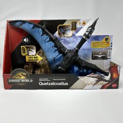 Jurassic World Rebirth Quetzalcoatlus Action Figure, Winged Dinosaur Toy with Sound, Aerial Ambush