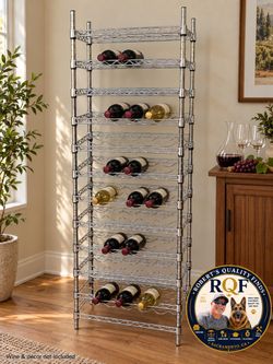 12-Tier Chrome Wine Rack – Stylish, Space-Saving Wine Storage
