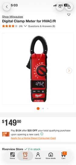 Milwaukee Digital Clamp Meter for HVAC/R