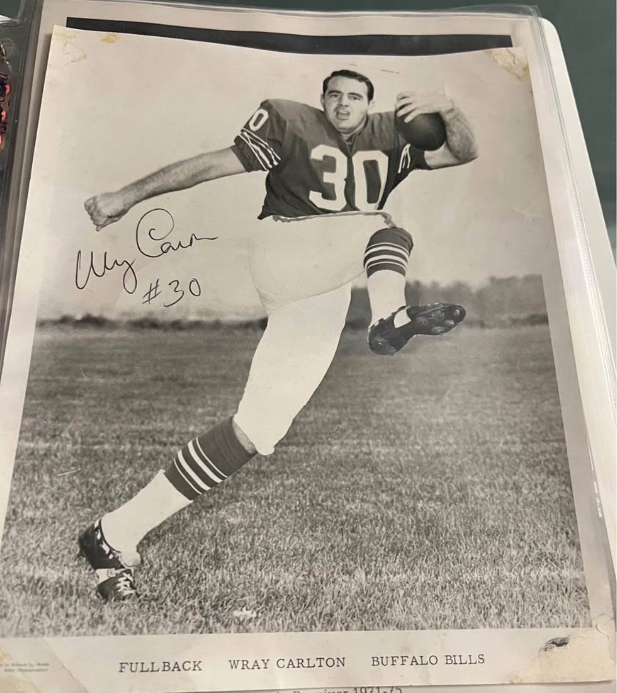 Buffalo Bills Wray Carlton Signed 8x10