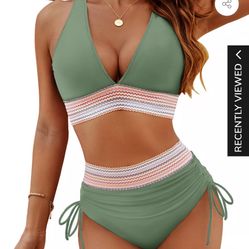 Green Swim Bathing Suit M 