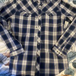 Express Size Medium Mens Plaid Long Sleeve Shirt 