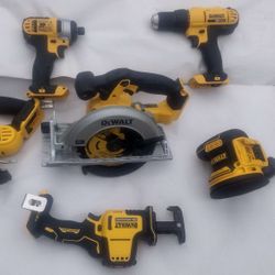 6 20v Dewalts Used Very Few Times 1 Batt 2 Charger