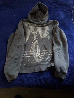 Virgin mary washed grey sweater