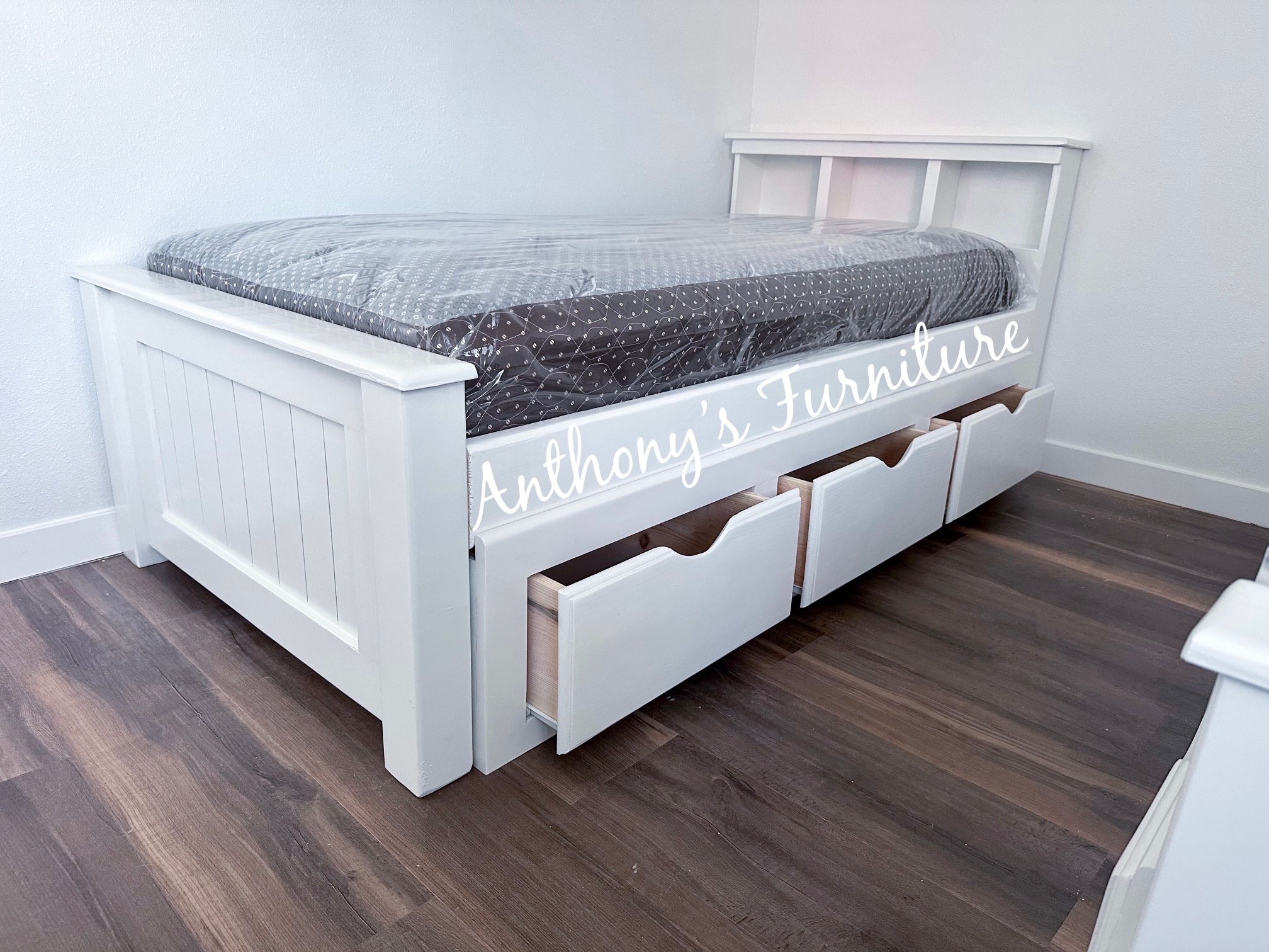 White Twin Bed With Storage And Mattress More Colors Available