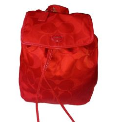 Coach Y2K Getaway Signature Orange Nylon Backpack
