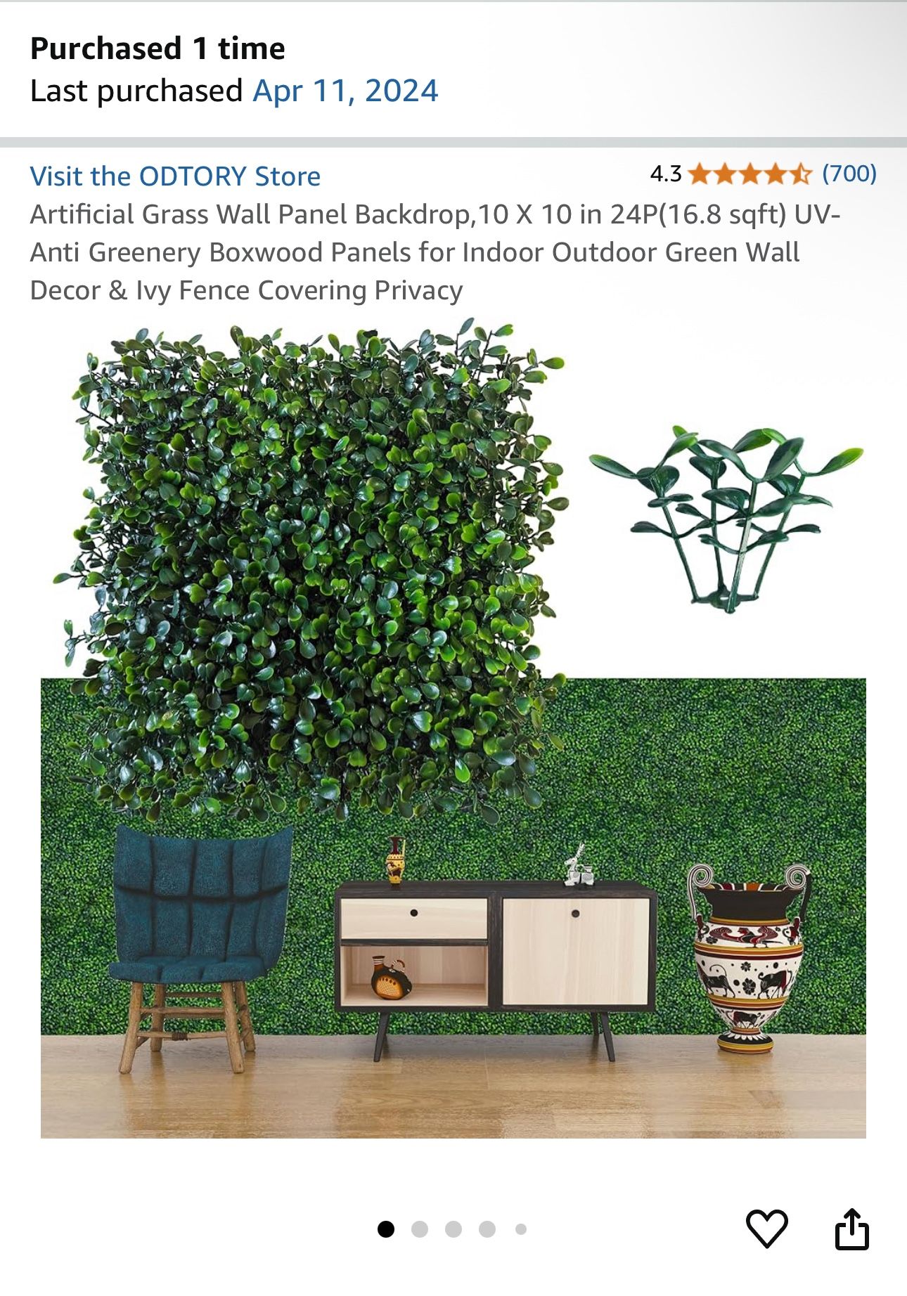 Artificial Grass Wall Panel Backdrop