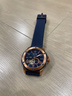 Bulova Marine Star Automatic Men’s Watch – Blue/Rose Gold – Open Box