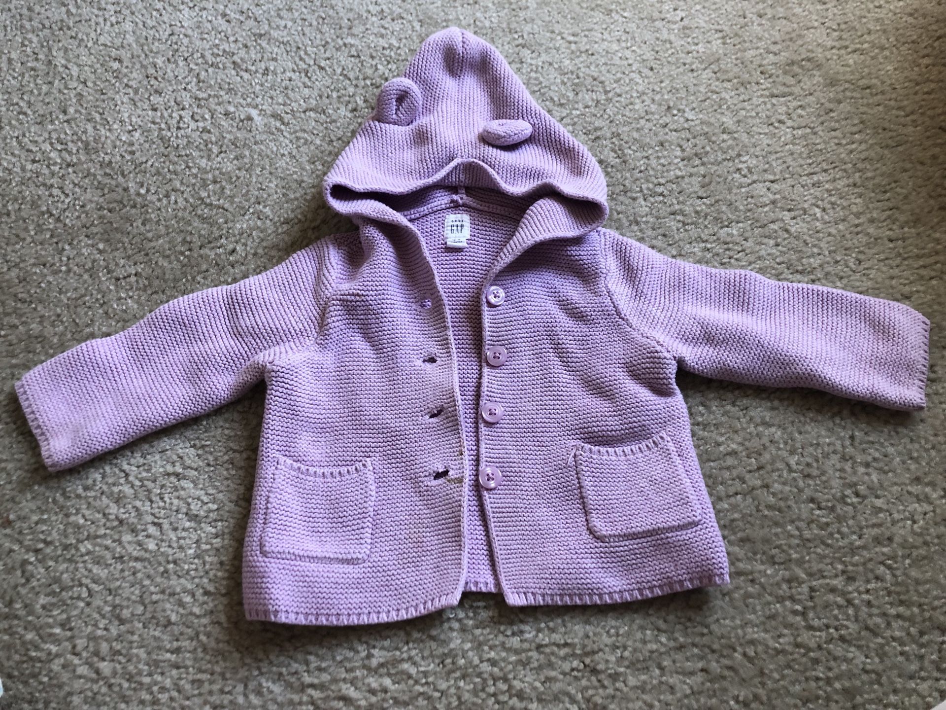 Gap knitted sweater thick hooded 12-18M