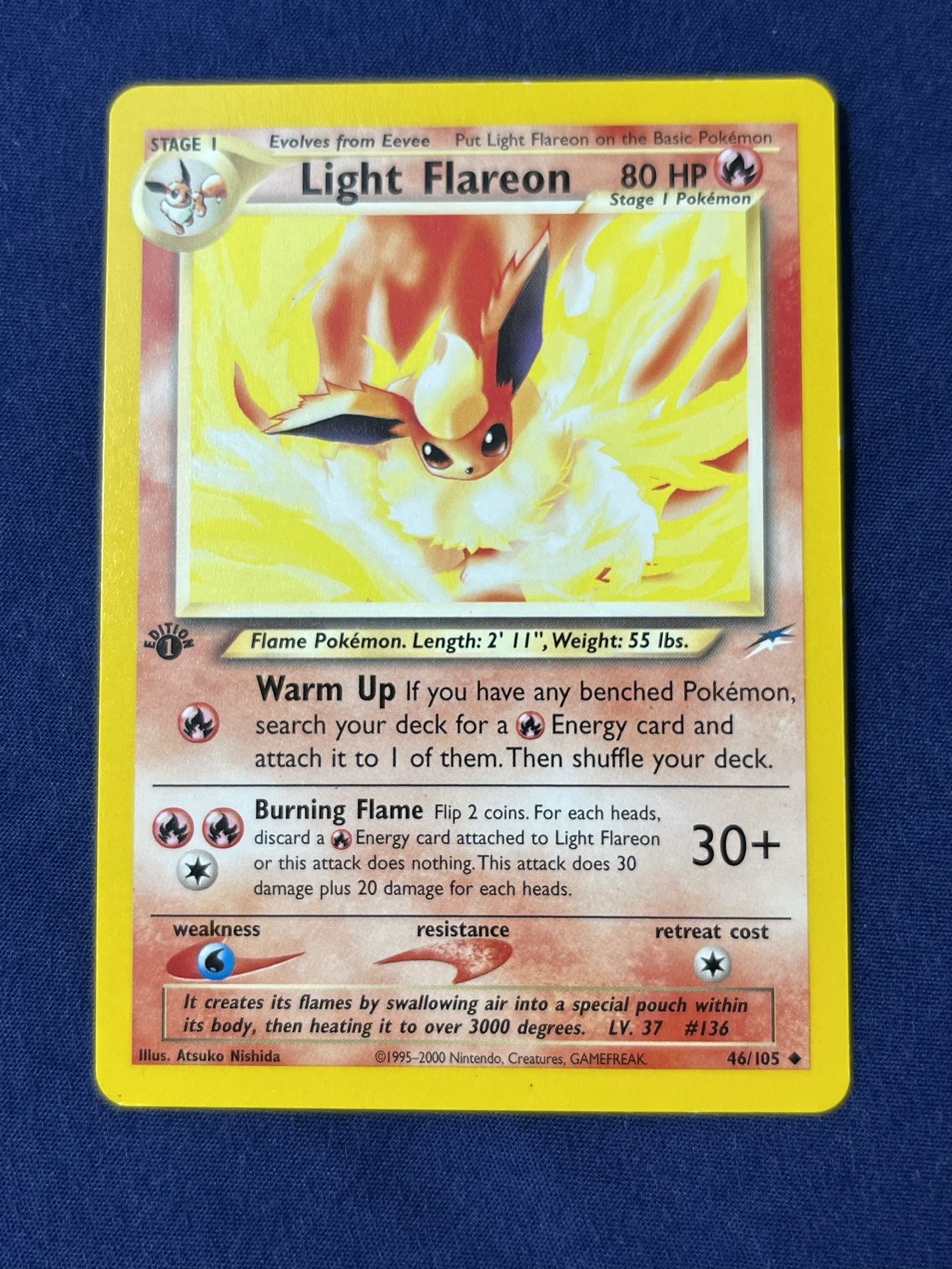 Pokemon TCG Card Light Flareon 1st Edition Neo Destiny 46/105 WOTC non holo LP