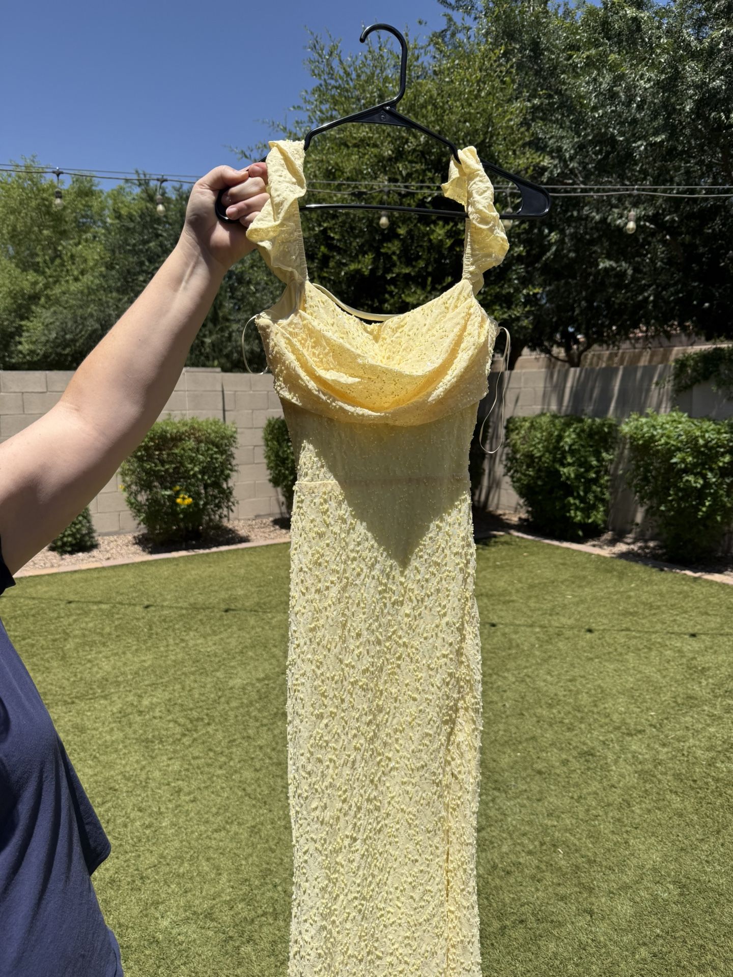 Long Formal or Bridesmaid Dress - Yellow - Never worn