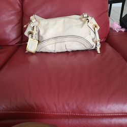 Cream  Color Pure Leather B Makowsky Hand Bag