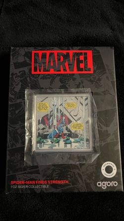 2026 Marvel Spider-Man Finds Strength Silver 1 oz Agoro Art Bar .999 PURE SILVER