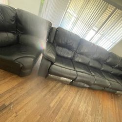 Black leather couch