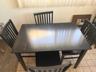 Wooden Dining Table with 4 Chairs