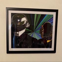 Daft Punk Custom Art Piece On Black Frame
