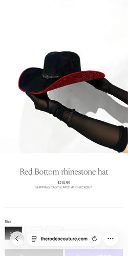 Red bottom rhinestone hat