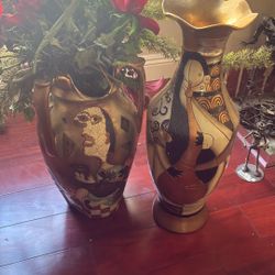 Two Picasso style standing vase