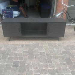 Walker Edison Smokey Gray Black 5 Foot Long Tv Stand 2 Feet high