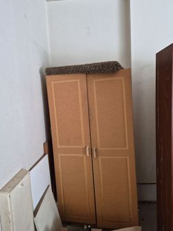 Light Wood Two-Door Cabinet