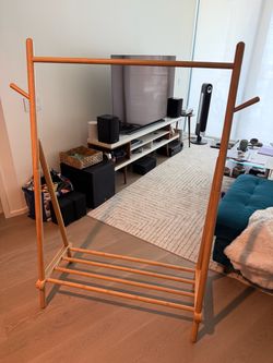 Wooden clothes rack