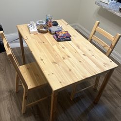 Ikea table Wood W/ 2 Chairs 