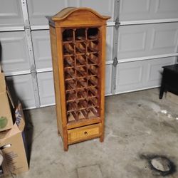 1970s Bohemian Pagoda Style Hardwood Woven Caning 24 Bottles Wine Stand Rack