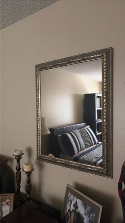 38” by 33” silver mirror