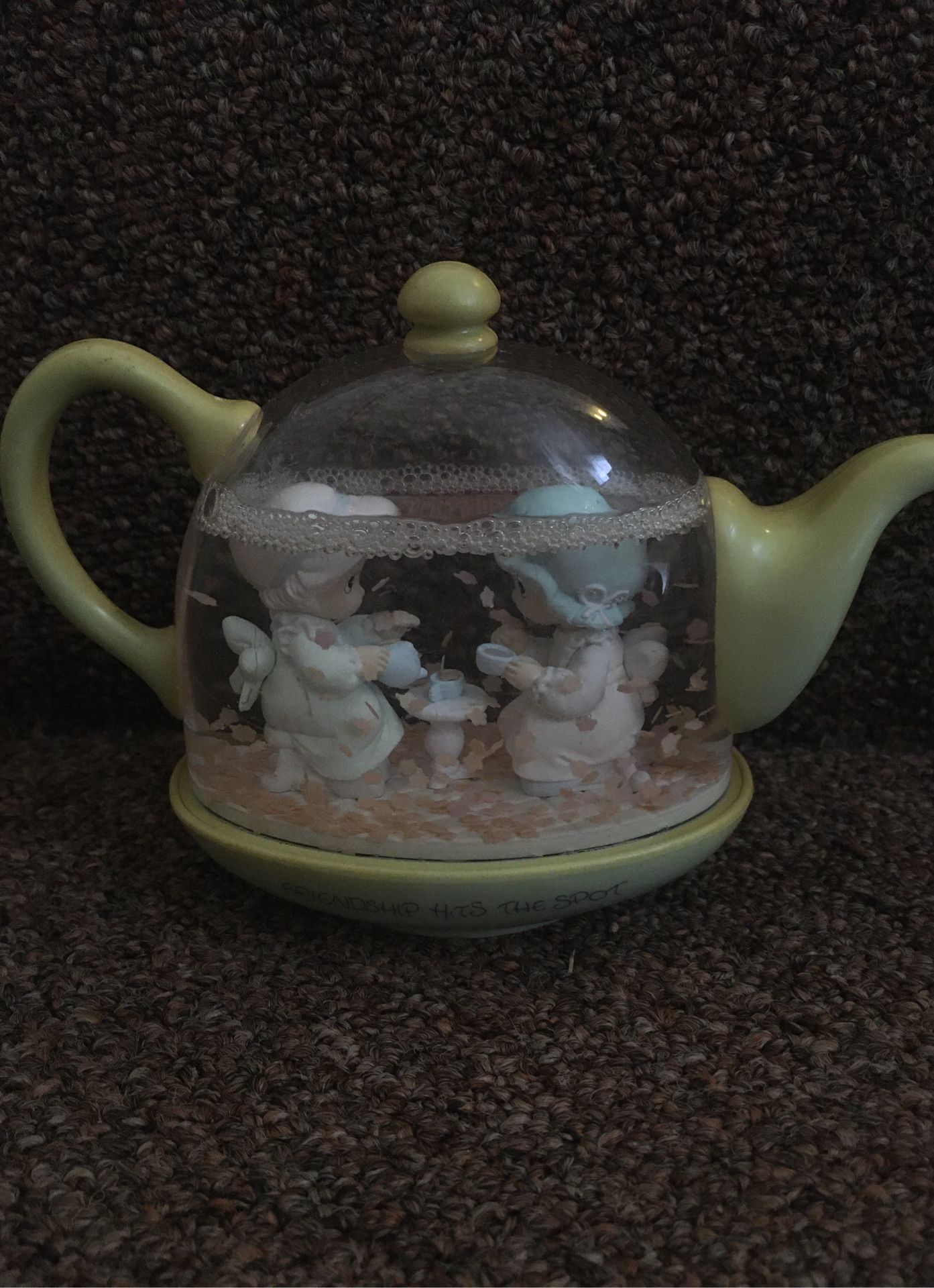 PRECIOUS MOMENTS TEAPOT SNOW GLOBE