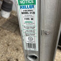 Keller 20ft extension ladder