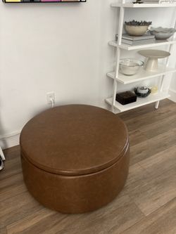 Leather Storage Ottoman