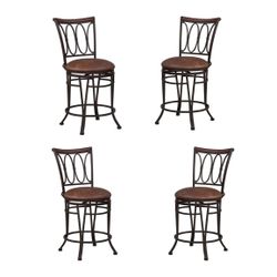 New 4 Chairs In The Box Francine Counter Stool Chair Brown