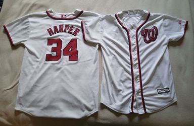 Washington Nationals Bryce Harper 34 Majestic Coolbase Jersey Size Youth LG 14-16 *10.00 Firm Each*